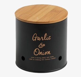 Bild av stilfull förvaringsburk för lök och vitlök