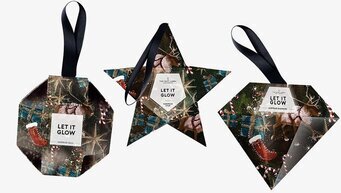 Bild av tre festliga och vinterinspirerade dekorationer