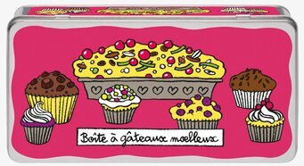 Bild av färgglad plåtburk med bakverksillustrationer