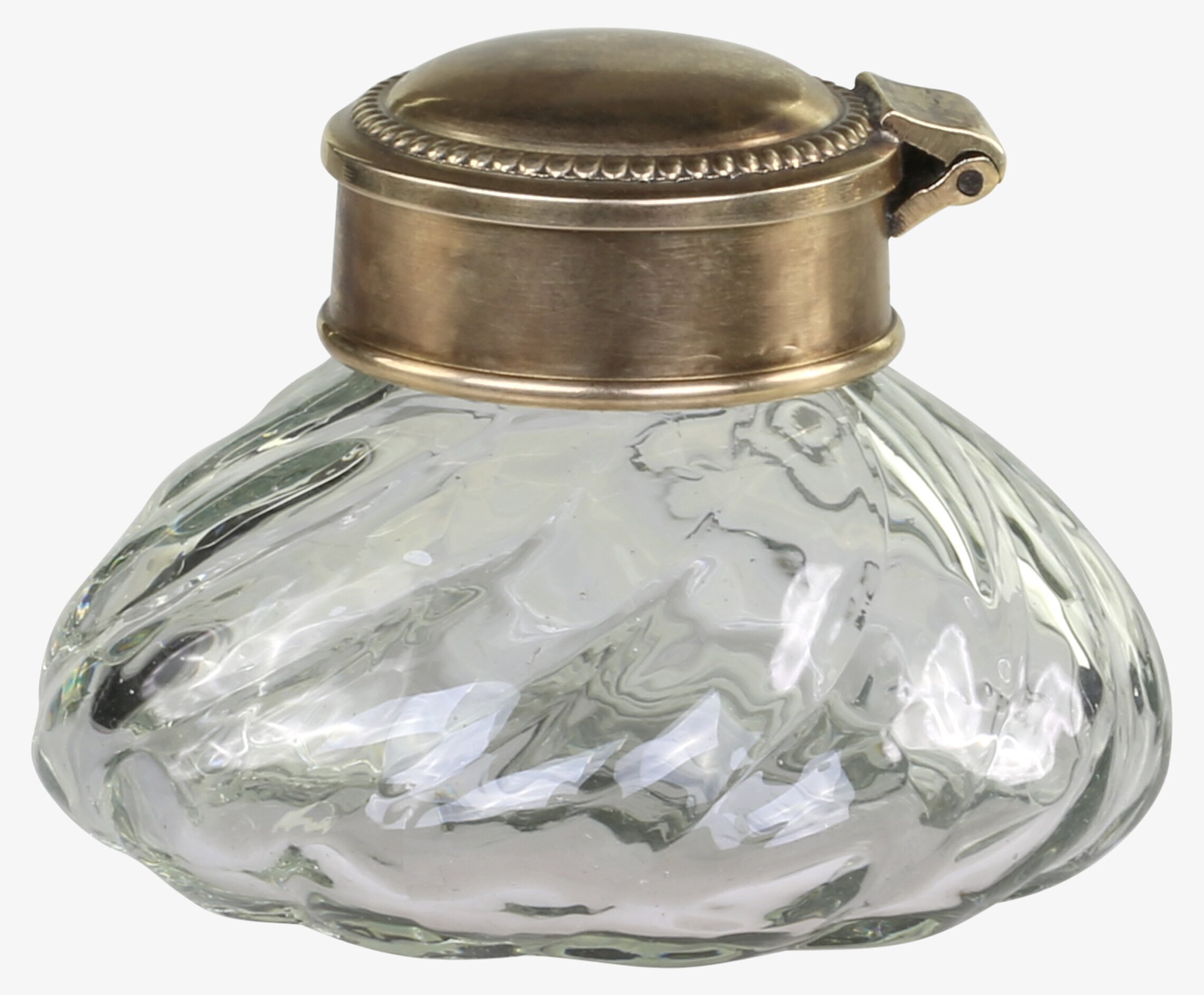 Gl Fransk Låg Vas #1 från Chic Antique med glas och metall