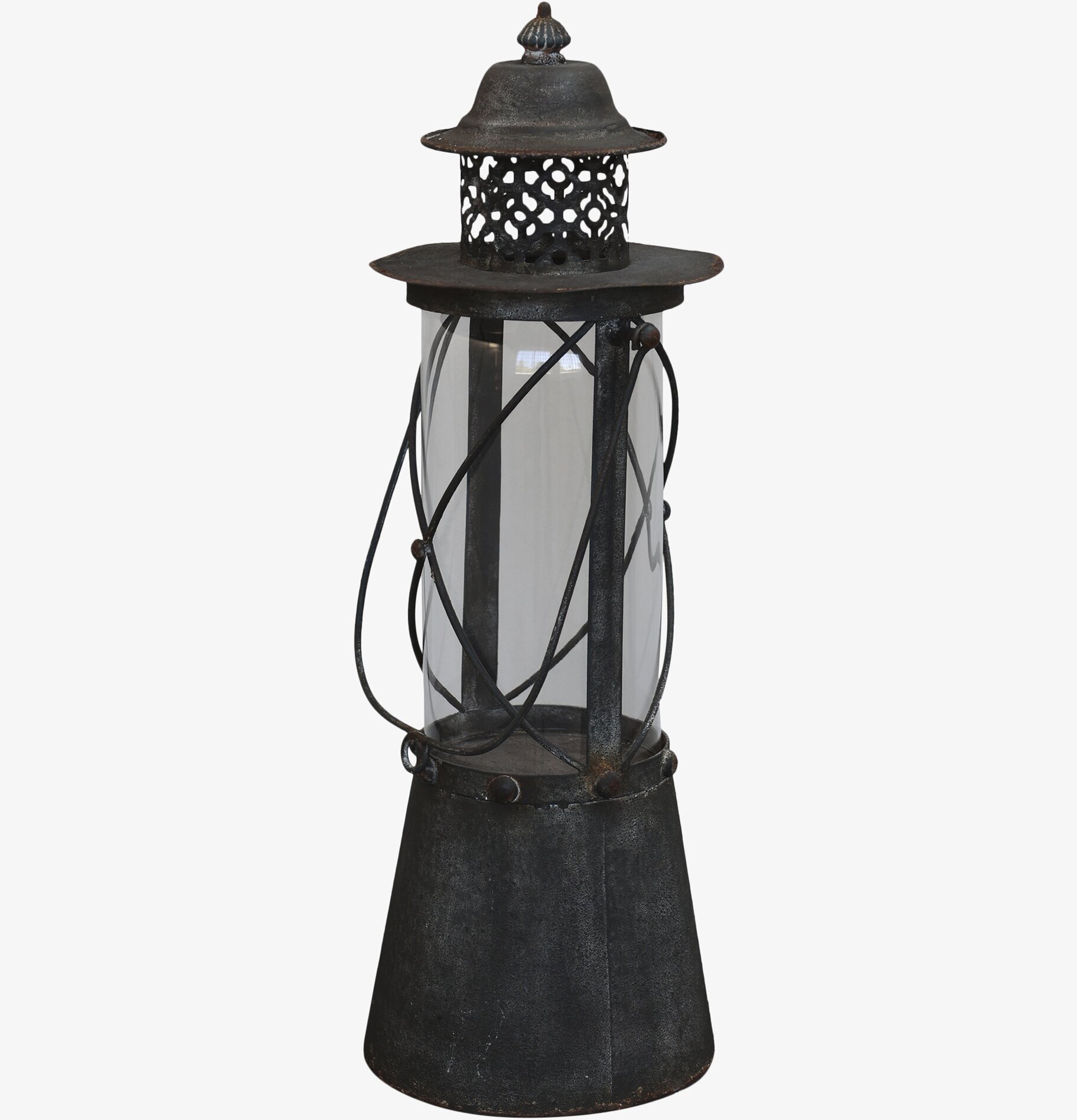 Gl. Lanterna XL från Chic Antique i svart metall och glas