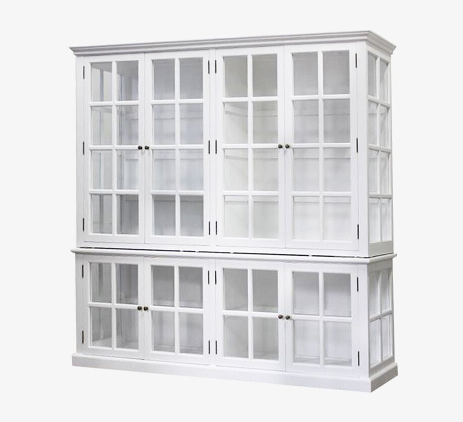 Vitrinskåp 8 Hyllor/Dörrar Vit från Chic Antique