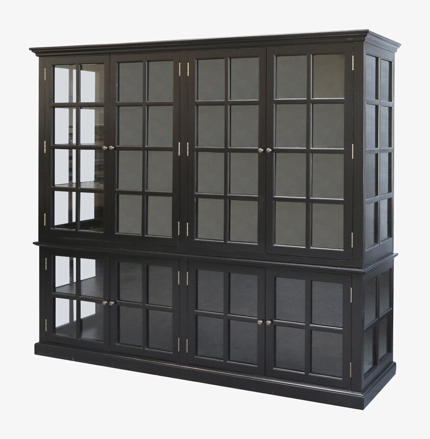 Vitrinskåp 8 Hyllor/Dörrar Svart från Chic Antique