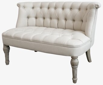 Bild av tvåsitsig soffa i linne med klassisk design