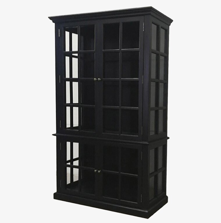 Vitrinskåp 4 Hyllor/Dörrar Svart från Chic Antique