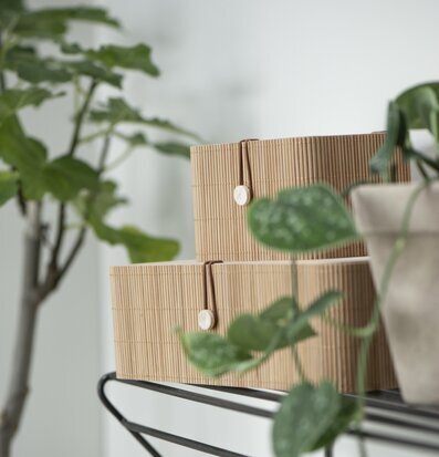 Bild av elegant förvaringslåda i naturlig miljö