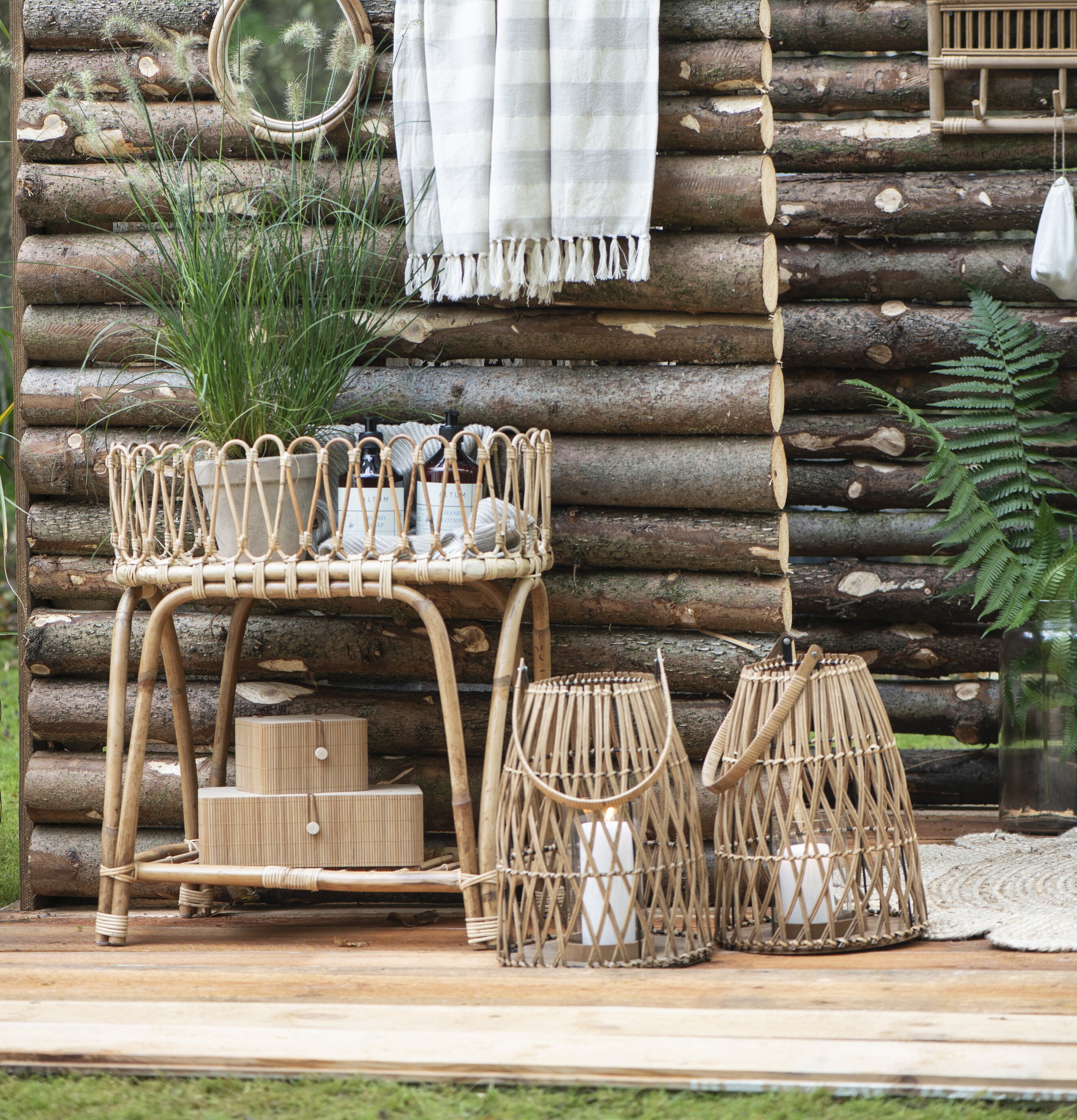 Förvaringslåda Bambu Set/2 Natur från IB Laursen på träbord