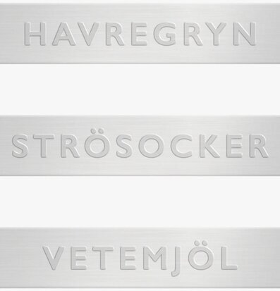 Bild av eleganta metalliska etiketter för köket