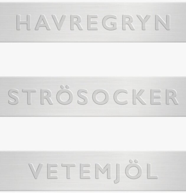 Förvaringsmärkning - Havregryn, Strösocker & Vetemjöl från Solstickan