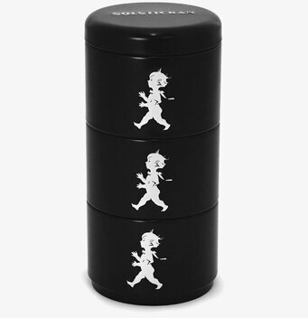 Foto av stilren och praktisk tredelad förvaringsburk