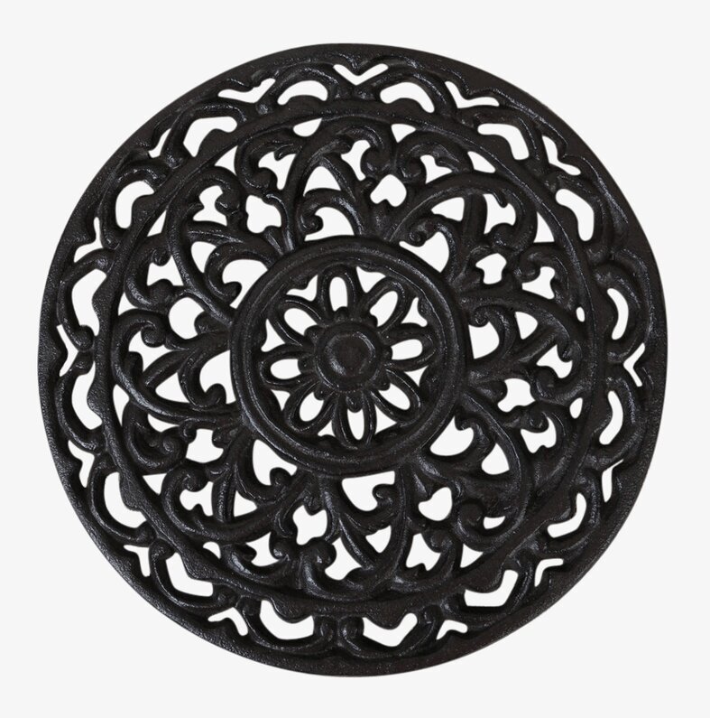 Grytunderlägg Gjutjärn Ø 20 från Silkflower med blommönster