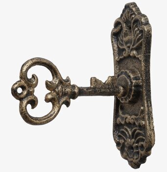 Bild av nyckelkrok i gjutjärn med gyllene finish