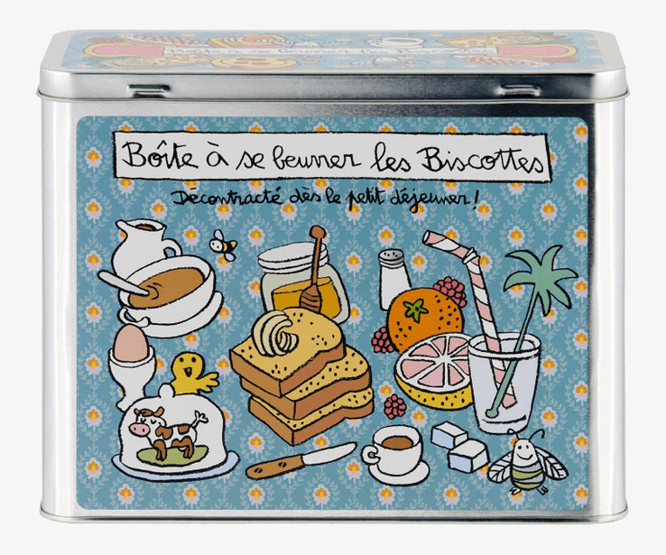Plåtburk Kex & Knäcke från Derriére la porte, färgglad