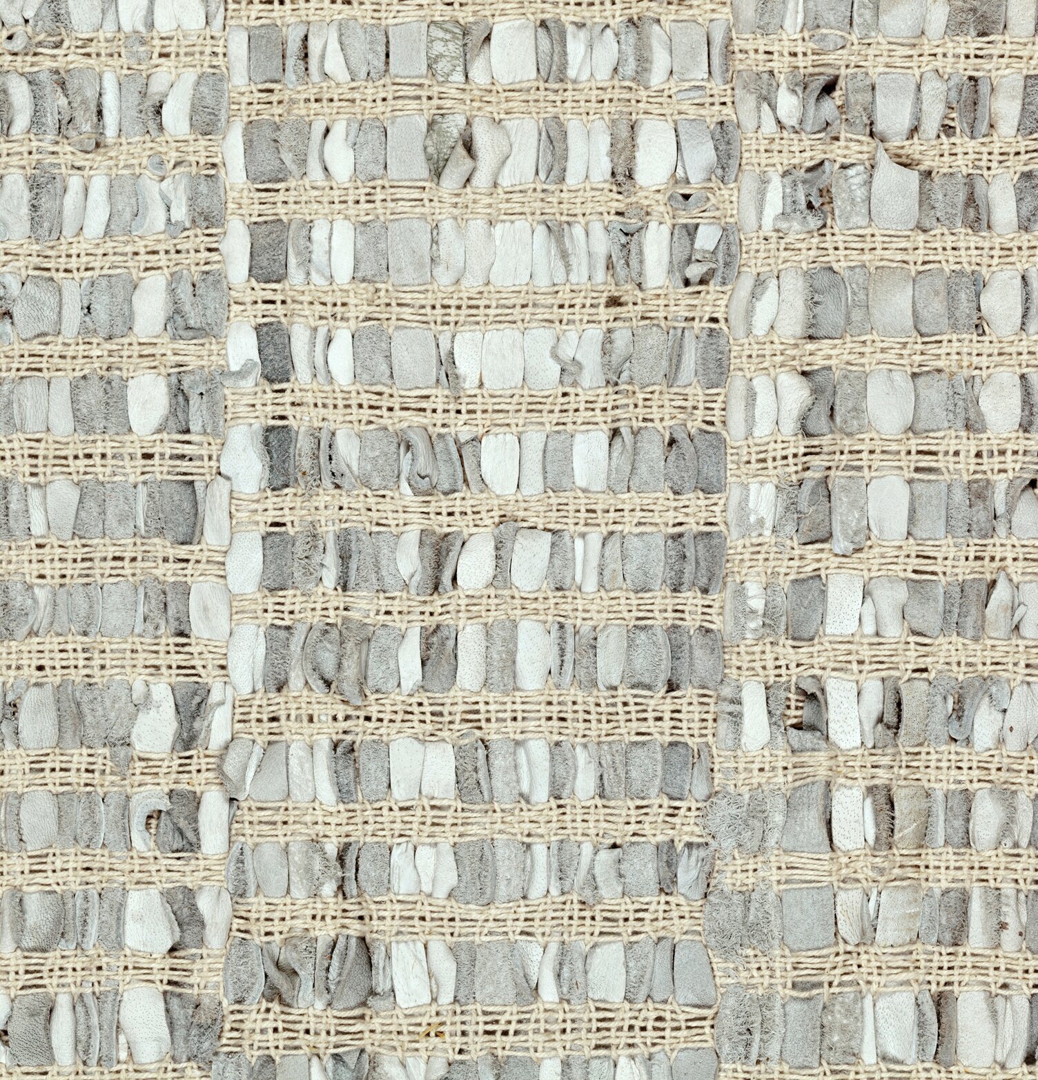 Trasmatta Vitläder från Dixie med återvunnet läder och tråd