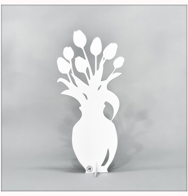 #ÄlskaPlåt Tulpan Vit från Älskaplåt i vit plåtvas