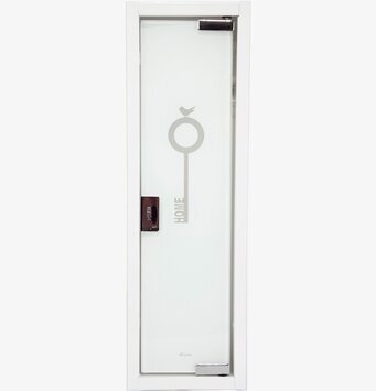 Bild av stilrent och funktionellt nyckelskåp i vitt