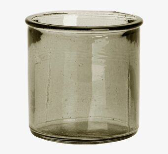 Bild av rökgrå bordslykta i glas med unik design