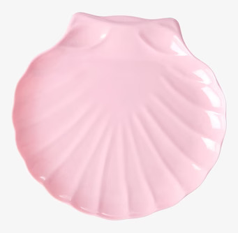 Bild av elegant rosa tallrik i musselskaldesign