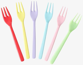 Bild av färgglada tårtgafflar med modern design