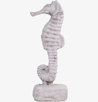 Bild av dekorativ sjöhäststatyett i antikgrå design