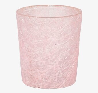 Foto av glasfiberlykta i blekrosa med unik design