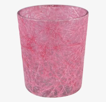 Bild av rosa glasfiberlykta med intrikat design