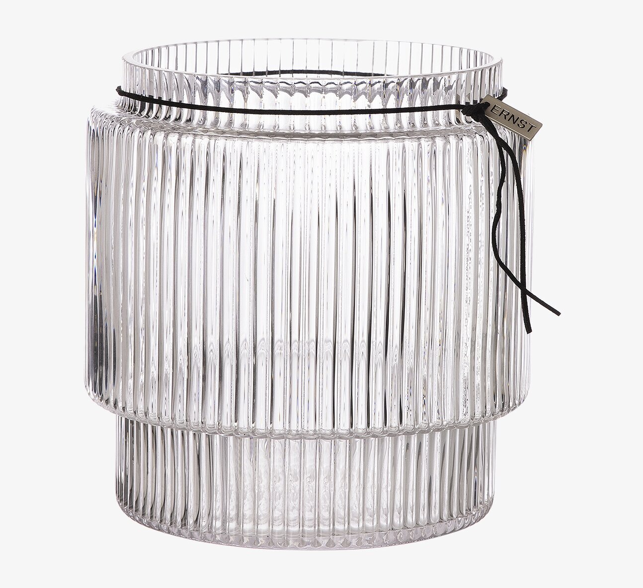 Glasvas Randig Struktur H20 cm från Ernst i klart glas