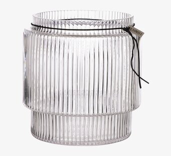 Foto av Glasvas med Randig Struktur och Elegant Design