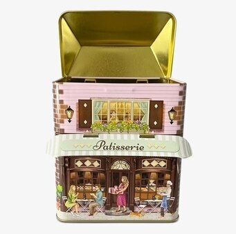Bild av charmig plåtburk med franskt patisseriemotiv