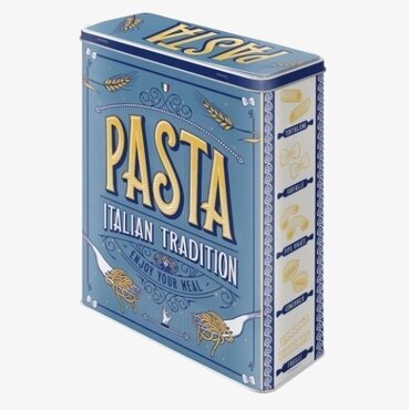 Plåtburk Pasta från Bromma Kortförlag med italiensk design