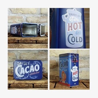 Bild av retro plåtburk med charmig och funktionell design