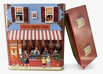 Bild av charmig plåtburk med klassisk butiksmiljö