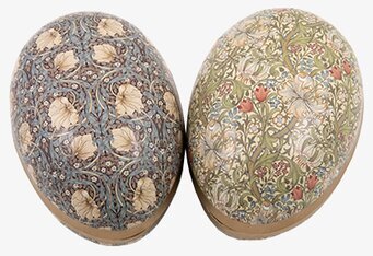 Bild av dekorerade påskägg med William Morris-mönster