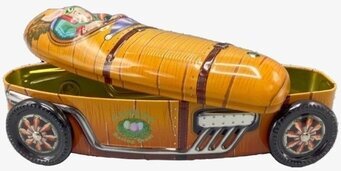 Bild av charmig och lekfull vintageinspirerad plåtbil