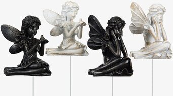 Bild av fyra dekorativa älvor för inomhus och trädgård