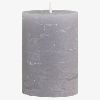 Bild av rustikt blockljus i grått med lång brinntid