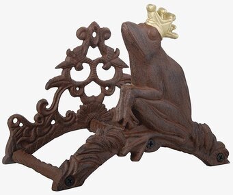 Bild av dekorativ och funktionell slanghållare i gjutjärn