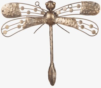 Bild av konstnärlig trollslända i hamrad plåt