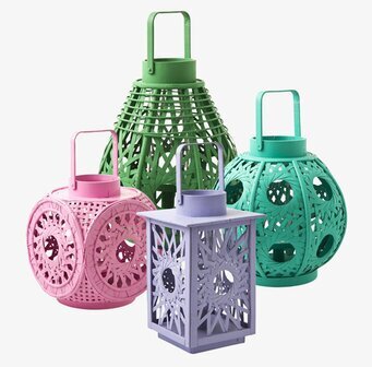 Bild av färgglada ljuslyktor med kreativ design