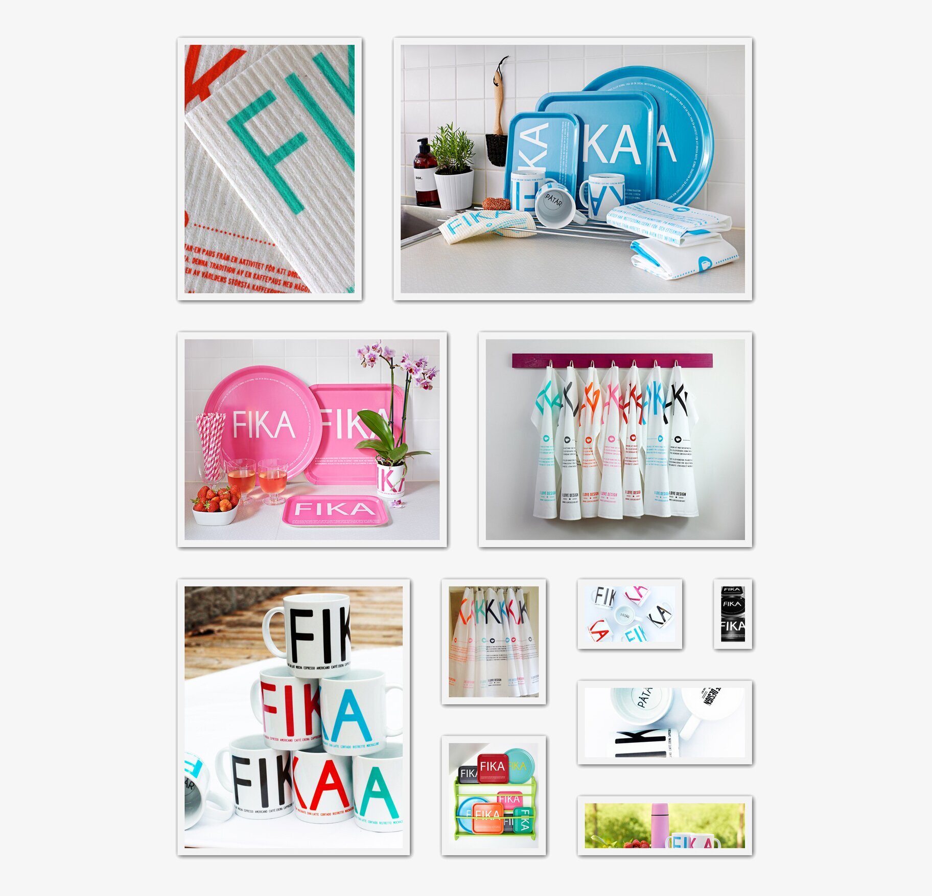 Kökshandduk FIKA Grå från I Love Design på köksbänk