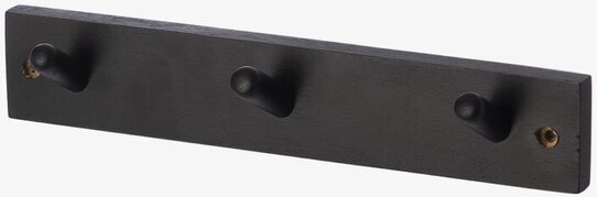 Knopplist Svart 3 Knoppar från Ernst monterad på väggen