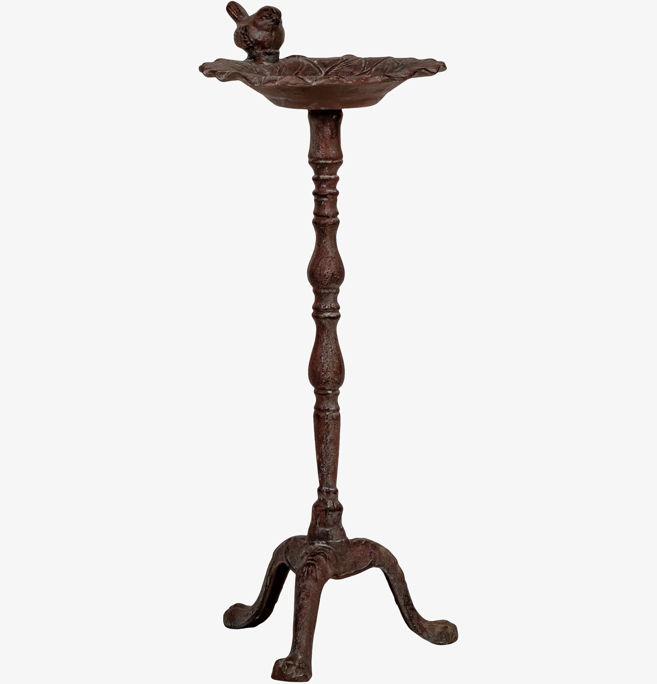 Bild av rustikt fågelbad med antik design och patina