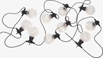 Foto av elegant ljusslinga med klarglasglober