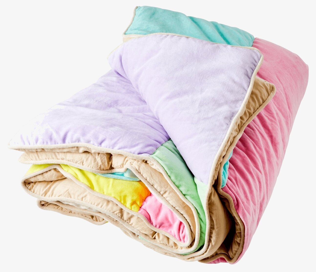 Quilt Velvet Stripes Yippie Yippie Yeah från Rice i färgblock