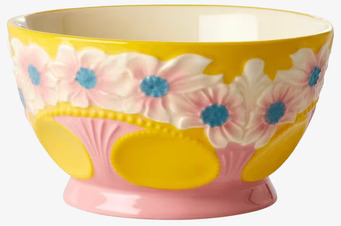 Bild av charmant skål med blommönster och pastellfärger