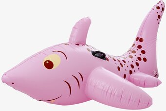 Bild av uppblåsbar rosa haj för vattenlek och äventyr