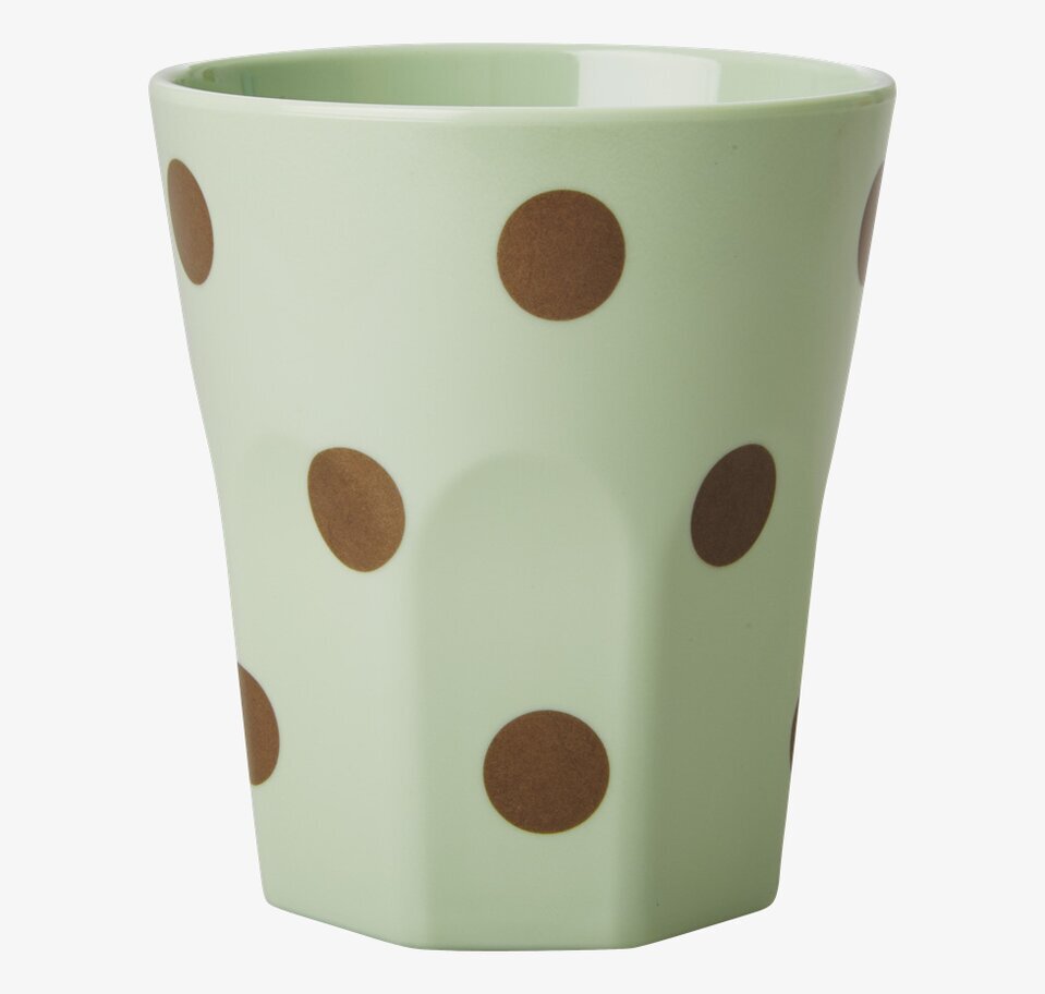 Stor Mugg Pastellgrön Gold Polka Dots från Rice, keramik