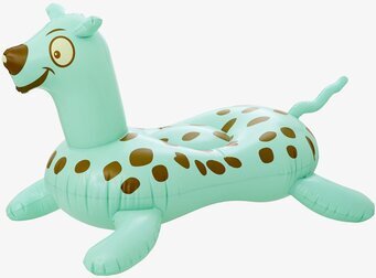 Bild av färgglad uppblåsbar tiger för vattenlek