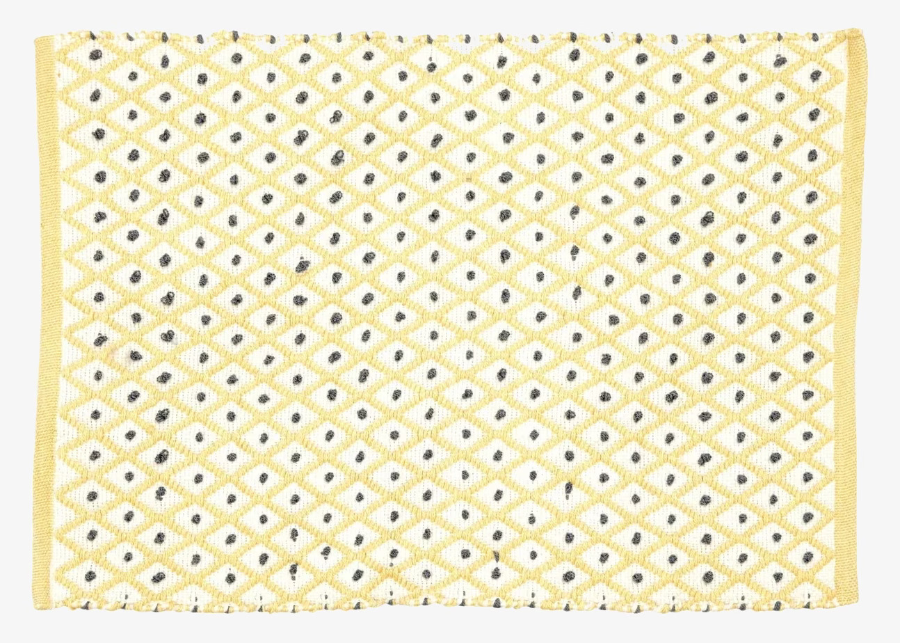Dörrmatta Yellow Harlequin Print från Rice med gult mönster