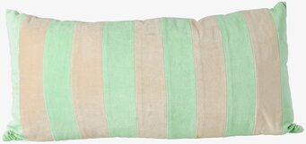 Bild av elegant prydnadskudde i grönt och beige